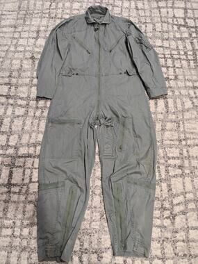 Vintage 1963 USAF K-2B Flight Suit Medium Regular Crown Zippers Coveralls 60s